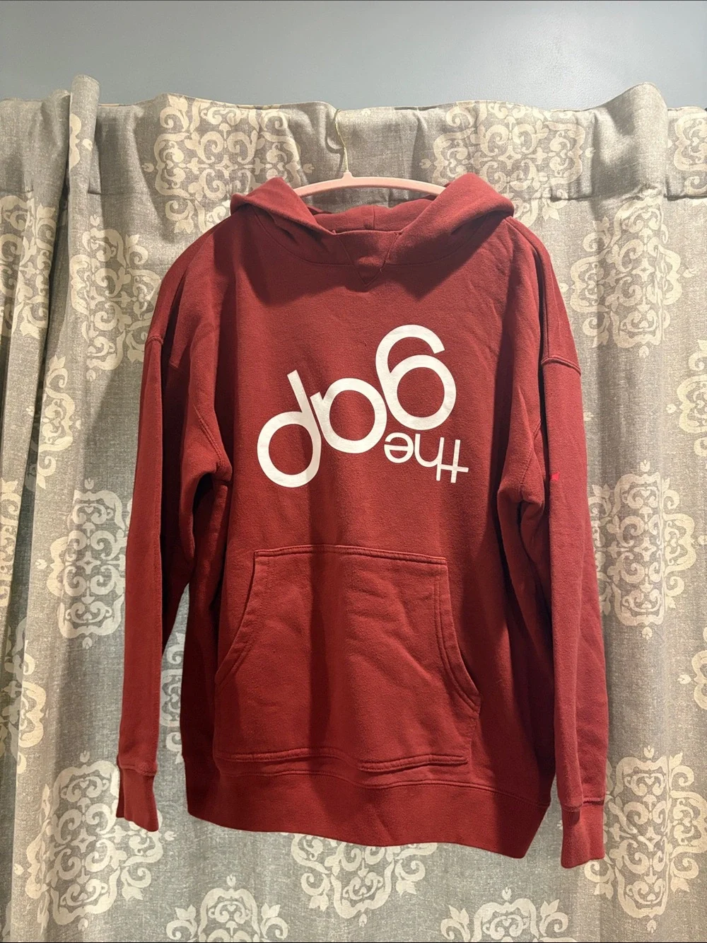 GAP x Stranger Things Deep Red Hoodie with White Inverted Logo